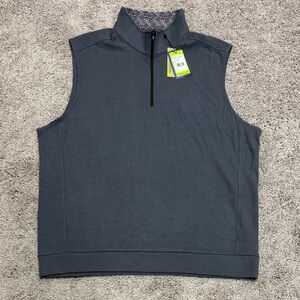 Robert Graham Clubhouse Treviso 1/4 Zip Up Golf Vest Charcoal Gray Mens Size 2XL